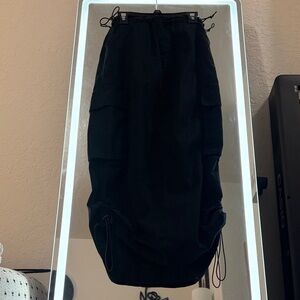Black cargo skirt